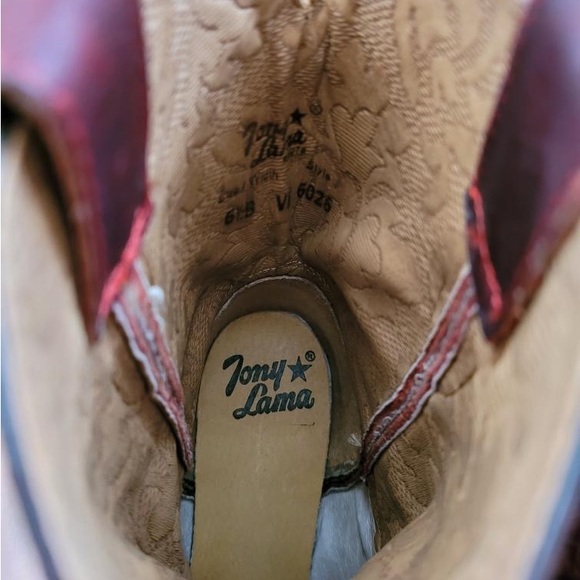 Tony Lama Red/Brown Boots - Picture 2 of 6
